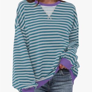 Striped Teal and Purple Women's Top